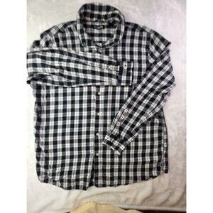 Chaps Shirt Mens Extra Large Blue White Check Button Up Long Sleeve Ralph Lauren